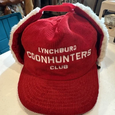 Rare Jack Daniels Vintage Lynchburg Tennessee Coonhunters Club Red Corduroy  Hat - Image 1 of 4