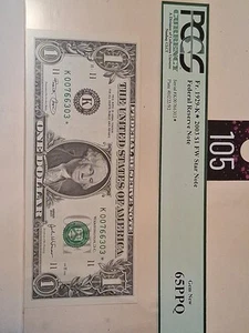 Collectible Junk Bill Pcgs 2003 $1 FW *Note Gem New 65ppq - Picture 1 of 4