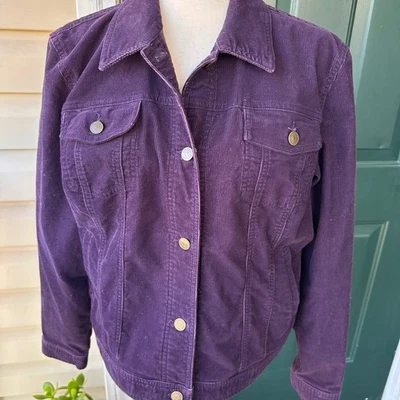 Chaqueta de Camionero Vintage Lauren Jeans Company Púrpura Pana Para Mujer’s L Y2K Retro Foto 1 de 4