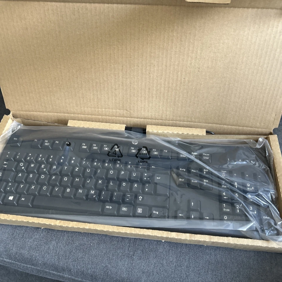 Tastatur HP KU-1156 USB 672647-043 Schwarz Deutsch Germany QWERTZ - Bild 1 von 1