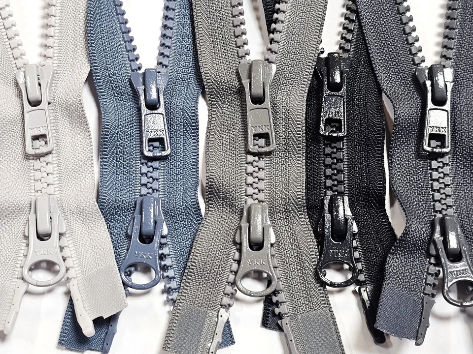 YKK Reißverschluss 2-Wege teilbar Vislon Kunststoff Krampe 6mm grau-töne 50-90cm - Bild 1 von 1