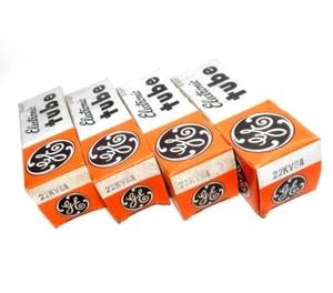 Matched QUAD 22KV6 NOS NIB GE USA Tubes Side Getters Beam Power Output - Picture 1 of 3