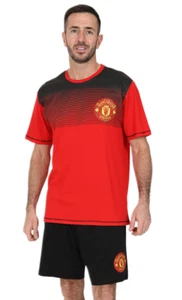 Mens Manchester United FC Black Short Pyjamas - Picture 1 of 7