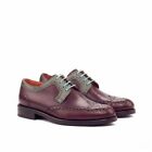 Handmade men deep purple dress shoes, formal office leather shoes for mens