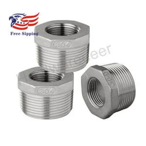 SS Reducing Hex Bushing 3/4" Male NPT to 3/8" Female NPT Reducer Fitting 3PCS - Picture 1 of 4