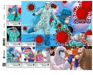 Ukraine 2022, Medicine, Global Virus Pandemic Covid-19, sheet 6v - Picture 1 of 1