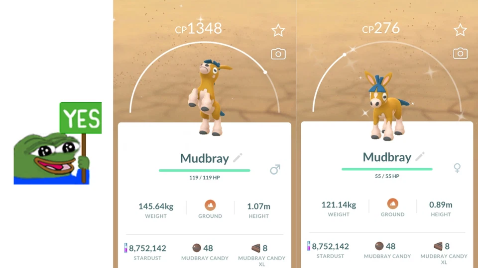 🐎Shiny Mudbray (Schillernd Pampuli) Safari Pokemon GO🐎 Exchange 20k/ 1 Million
