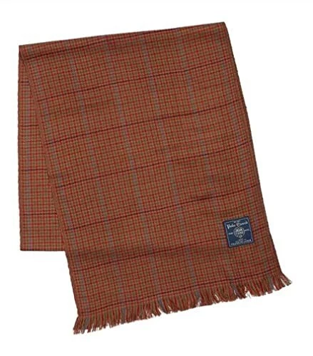 "Bufanda oblonga de lana tweed pata de gallo marrón Polo Ralph Lauren para hombre, 72"" x 14,5""" Foto 1 de 1