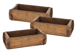 Ziegelform Holzkiste Used Look 30x15 cm - 3er Set - Vintage Deko Alt Holz Kiste - Bild 1 von 2