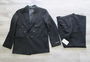 ❤ RETRO Boys 2-piece Suit Size 14 Slim NEW Black Blazer Jacket Pants - Picture 1 of 24