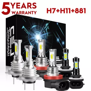 Combo faros LED bombillas luz antiniebla haz alto bajo para Hyundai Elantra 2011-2016 - Imagen 1 de 17