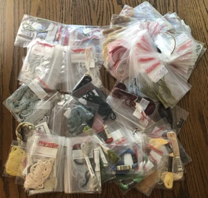 Cross Stitch Thread LOT Floss DMC Mouline Kerinik 118 Floss Away Metal Rings - Picture 1 of 6