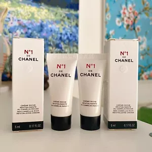 2 x Chanel No1 Red Camellia Creme Revitalizing RICH Cream 5ml New - Picture 1 of 2