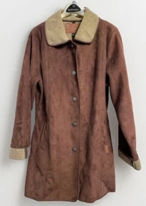 Outback Trading Company Womens Microsuede Swing Coat Western Cowgirl Brown M - Picture 1 of 3