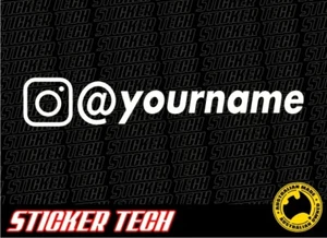 YOUR NAME @ SOCIAL MEDIA INSTAGRAM CUSTOM STICKER DECAL SUITS VAN CAR TRUCK 4WD - Picture 1 of 2