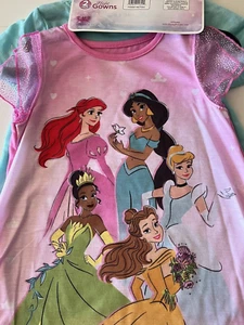 Disney Princess Girls 2 Pack Sleepwear Night Gown, Sizes 3T and 4T NWT - Picture 1 of 9