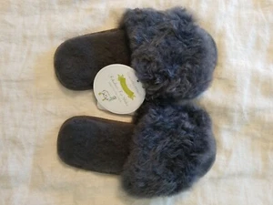 Samantha Holmes Alpaca Wool Slippers Navy Womens Size 3-4 Suede - Picture 1 of 5
