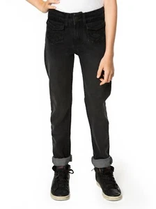 Paris Blues Girl Black Lattice Pocket Adjustable Waistband Stretch Skinny Jean 6 - Picture 1 of 3