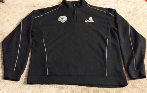 Goodyear Cotton Bowl 1/4 Zip Black Sweater Men’s  XL Pullover Moister Wicking Cover