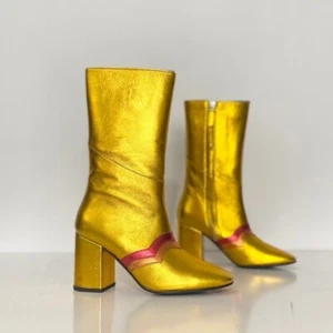 Hombre Repelente Leandra Medine Estoy aquí para fiesta Botas Doradas 36 - Imagen 1 de 10