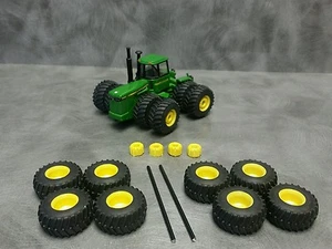 1/64 Farm custom scratch 800/70 R38 4WD tractor tire kit yellow rims + weights - Picture 1 of 7