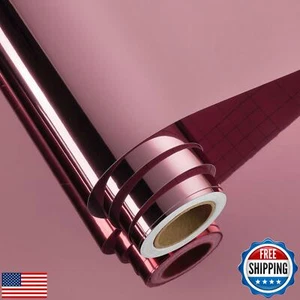 FunStick 12"x276" Rosa Metálico Adhesivo Vinilo Envoltura Reflectante Espejo Adhesivo - Imagen 1 de 5
