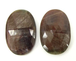 51.35 Ct Natural Multi Sapphire Pair Loose Oval Rose Cut Gemstone Stone - 18906 - Picture 1 of 2