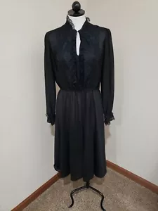 Vintage Jane Baar New your Semi Sheer ruffle lace collar dress - Picture 1 of 5