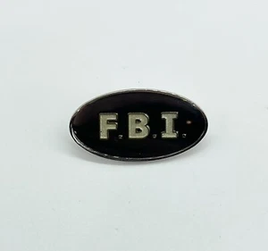 Vintage F.B.I. Federal Bureau Investigation silberfarbene & schwarze Emaille Anstecknadel - Bild 1 von 3