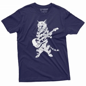 Katzengitarrist Rockmusik T-Shirt Musikband Rock Jazz Country Gitarrist Shirt - Bild 1 von 9