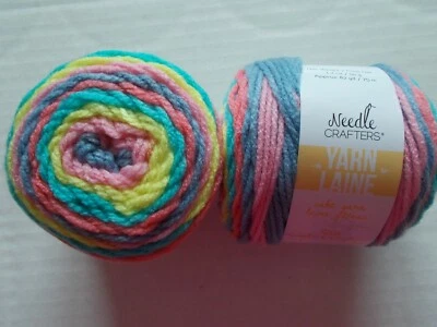Needle Crafters Cake yarn, Baby, lot of 2 (1.75 oz/82 yds ea) - Image 1 of 2
