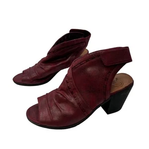 Madeline Women's Peep Toe Heeled Booties Burgundy/Black Size 6.5M - Picture 1 of 8