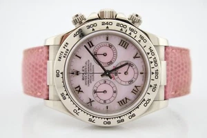 Rolex Daytona Pink "Beach" MOP K Serial Full Set 18k WG 40mm Watch 116519 - Picture 1 of 13