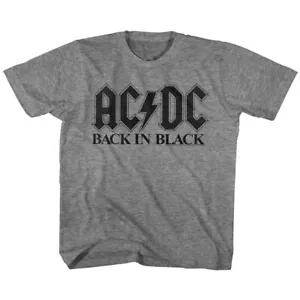 Kids AC/DC Back In Black Rock and Roll Music Band T-Shirt - Picture 1 of 3