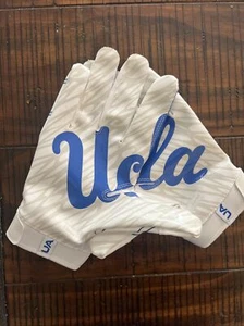 UCLA Team Issued Player Exclusive Under Armour White And Blue Football Gloves XL - Picture 1 of 7