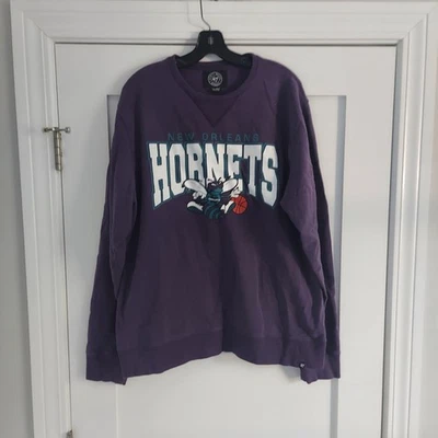 全新 ORLEANS HORNETS 男式 47 码 复古修身运动衫 尺寸 XXL — 第 1/4 张图片