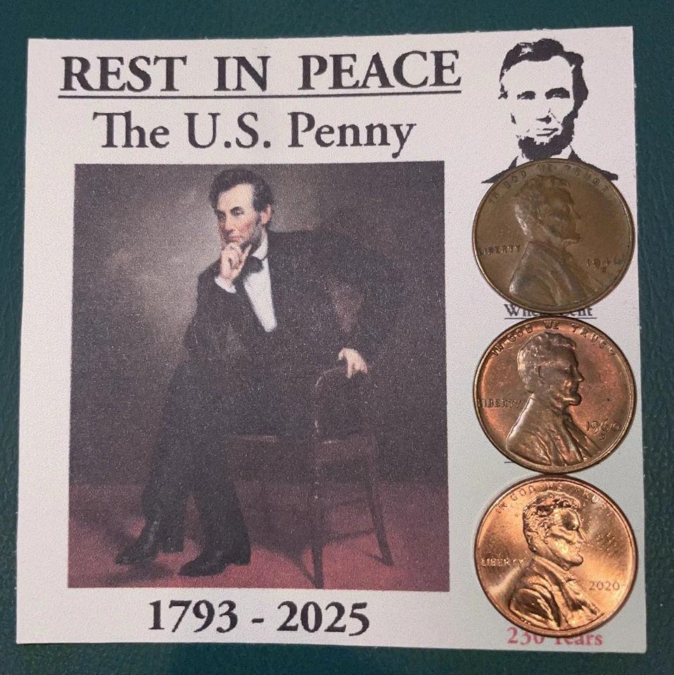 Lincoln Cent Penny Commemorate Collector Card 1793-2025 Wheats, Copper, Zinc - Image 1 of 1