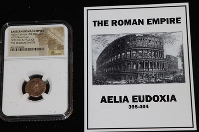 ROMAN EMPRESS AELIA EUDOXIA AD 400-404 NGC Certified Genuine Ancient Coin - Image 1 of 3