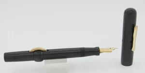 Conklin Crescent 5NL Black Chased Hard Rubber Fountain Pen - 14kt Nib - c. 1920 - Picture 1 of 6