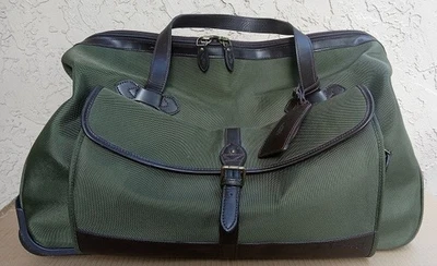 Ralph Lauren Polo Large Duffle Bag Rolling Wheels Pull Handle Luggage Army Green - Image 1 of 4