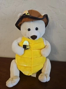 Peek A Boo Toys Brown TEDDY BEAR W/ BEES 8" Yellow Costume Plush Stuffed Animal - Picture 1 of 4