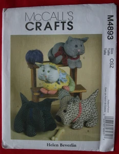 McCall's Sewing Pattern M4893 Uncut Calico Pets - Puppies and Cats FF - Picture 1 of 2