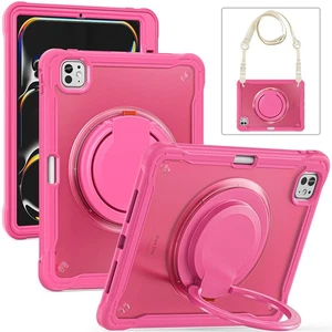 Rugged Stand Case With Strap For iPad Pro 13"M4 11"M4 Pro 12.9" Mini 7 Air 13"M2 - Picture 1 of 28