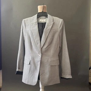 Calvin Klein Damen Blazer Größe 6 Navy Kariert - Bild 1 von 4