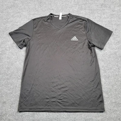 Camisa Adidas Para Hombre Grande Negra Climalite Cuello en V Entrenamiento Atlético Rendimiento Top Foto 1 de 4