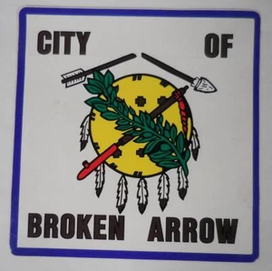 Enorme calcomanía cuadrada de 8" City of Broken Arrow, Oklahoma - Imagen 1 de 6