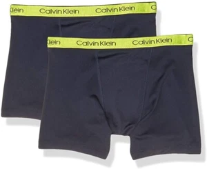 Calvin Klein BLACK Big Boys Performance Boxer Brief, Pack of 2, US X-Small - Picture 1 of 2