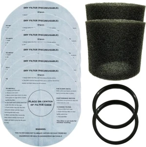 6 filtros de papel, anillo y filtro de espuma para aspiradora de tienda Ridgid Craftsman aspiradora en seco húmedo - Imagen 1 de 10
