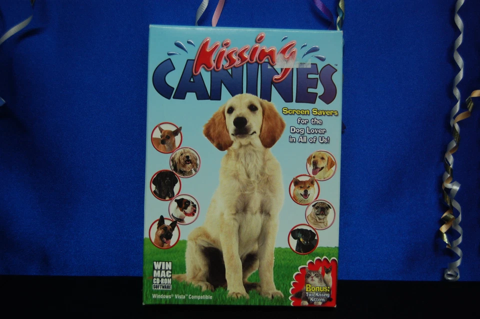 Kissing Canines Fun Screen Savers New For Win or Mac CD Rom FREE NEXT DAY SHIP - Image 1 of 1