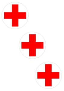 3x 8x8 cm Aufkleber Rotes Kreuz Verbandskasten Erste Hilfe Hinweisschild - Bild 1 von 2